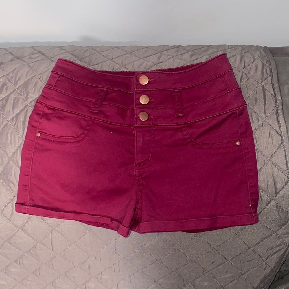 Refuge high waisted maroon shorts size: 2
